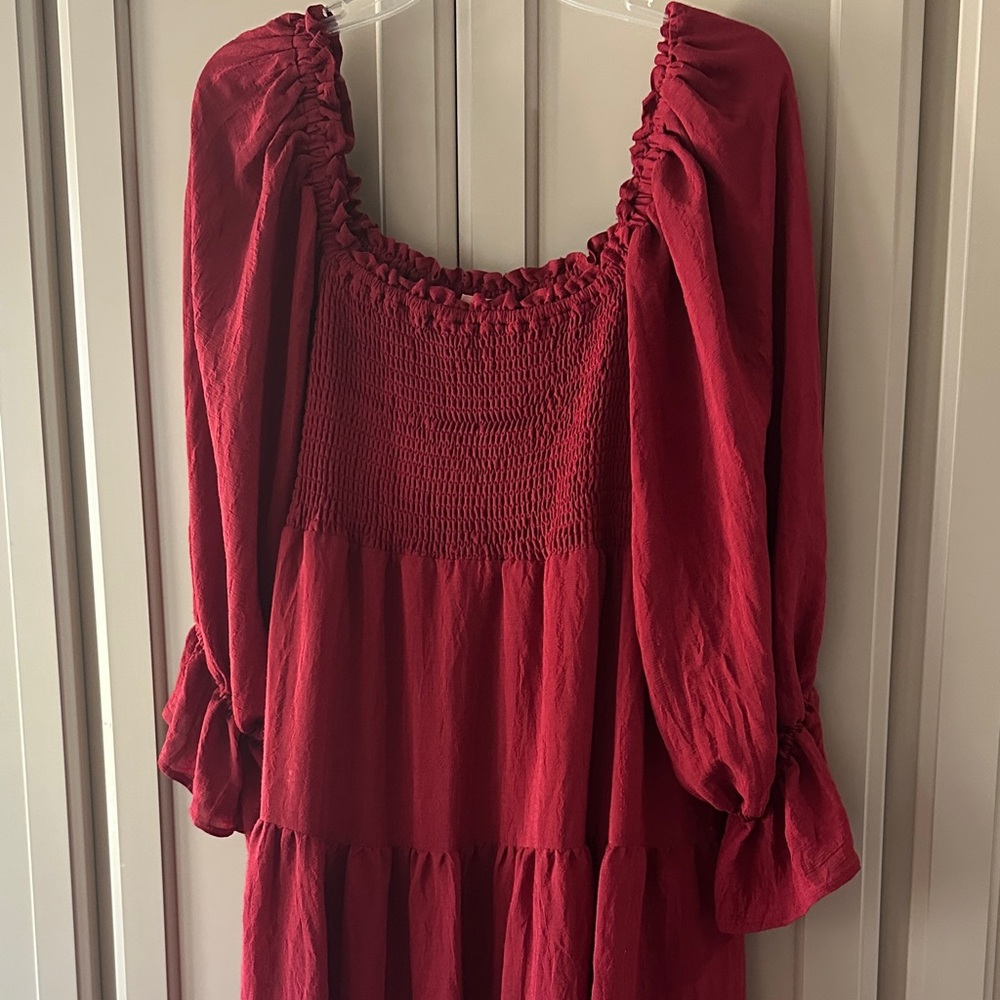 Elegant Red Midi Dress